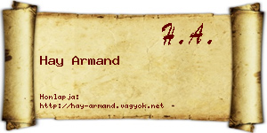 Hay Armand névjegykártya